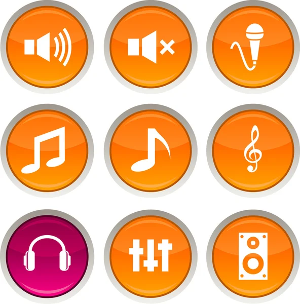 Audio icons. — Stock Vector