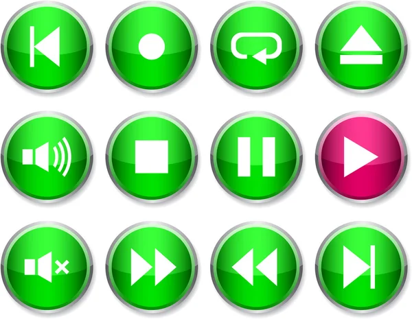 Player round icons. — Stock Vector
