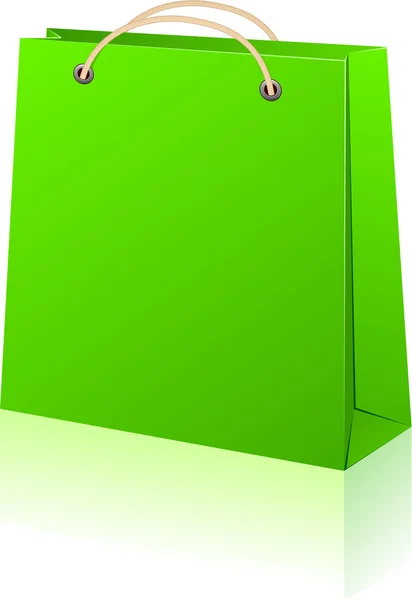 Πράσινη τσάντα για ψώνια. — Διανυσματικό Αρχείο