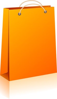 Orange shopping bag. clipart