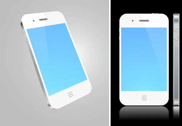 Концепція білий смартфон сенсорний екран. — 스톡 벡터