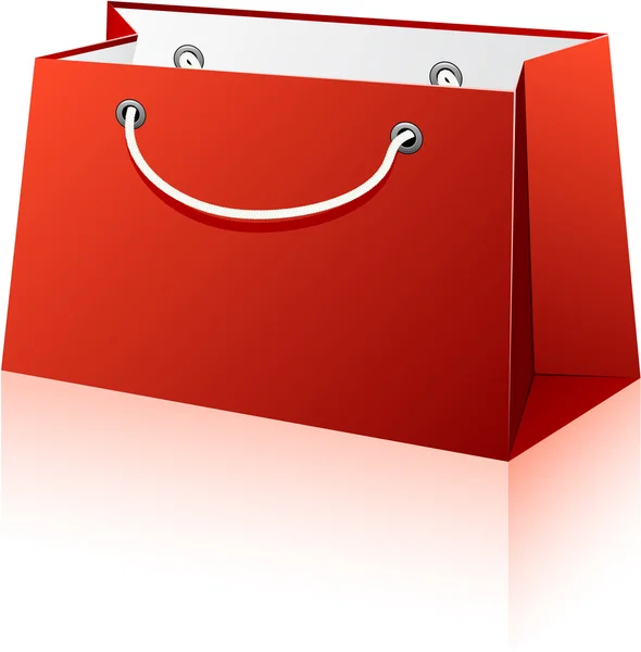 Κόκκινη τσάντα για ψώνια. — Διανυσματικό Αρχείο
