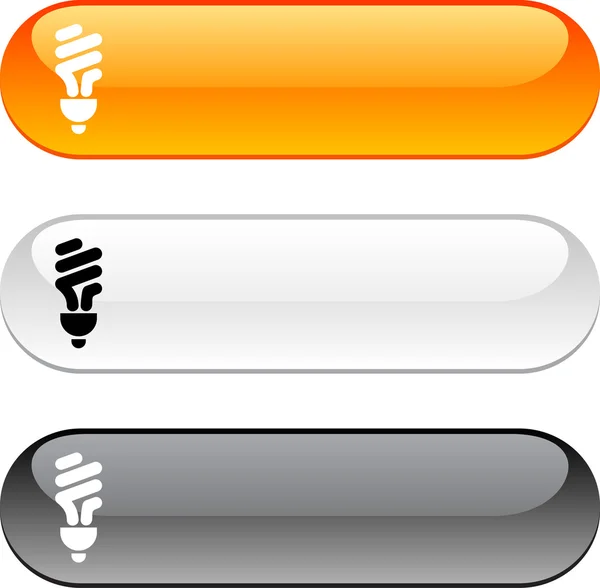 Fluorescent bulb button. — Stock Vector