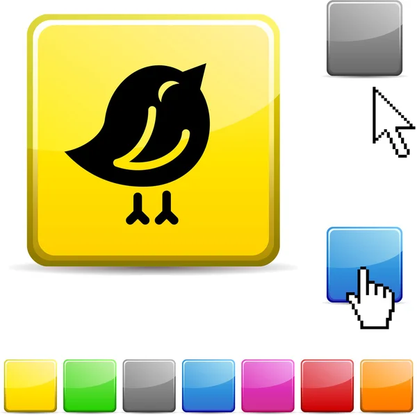 Bird glossy button. — Stock Vector