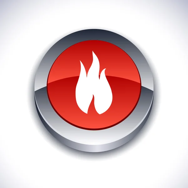 Fire 3d button. — Stock Vector