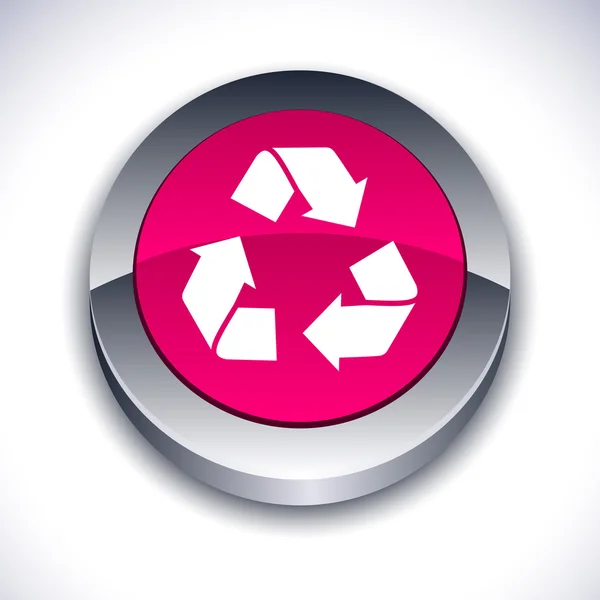 Кнопка Recycle 3d . — стоковый вектор