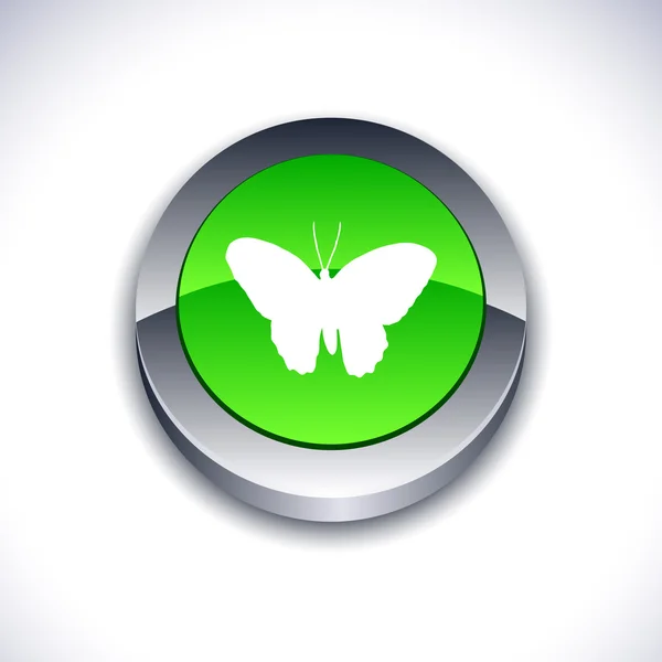 蝶の 3 d ボタン. — ストックベクタ