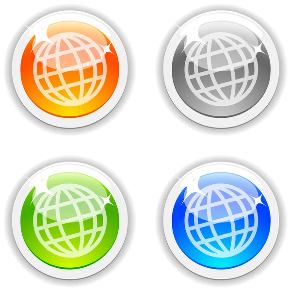 Earth buttons. — Stock Vector