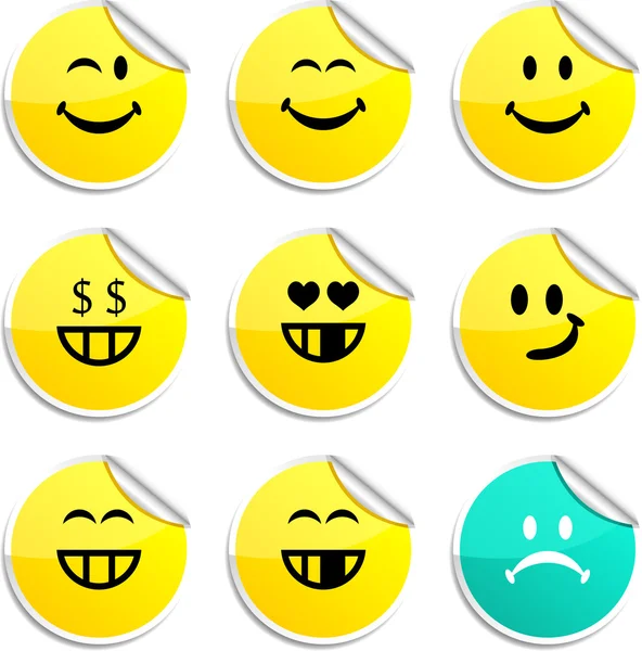 Smiley stickers. — Stock Vector