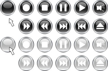 Media buttons. clipart