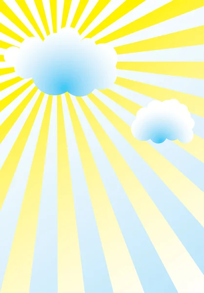 Nube sobre el sol — Vector de stock
