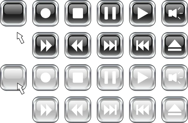 Media buttons. — Stock Vector
