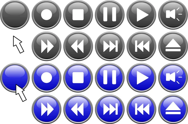Media buttons. — Stock Vector