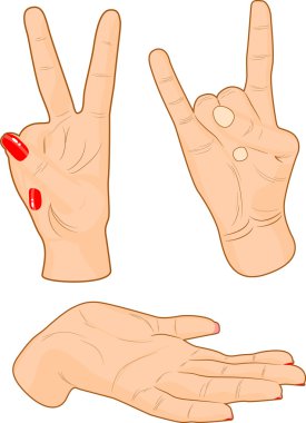 Hand signs. clipart