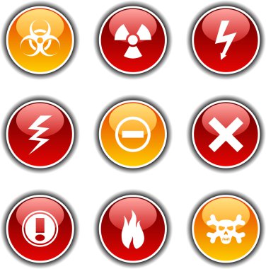 Warning buttons. clipart