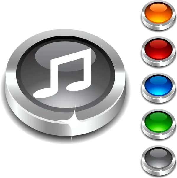 Music 3d button. — Stock Vector