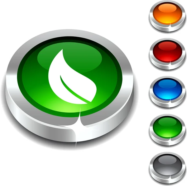 Écologie bouton 3d . — Image vectorielle