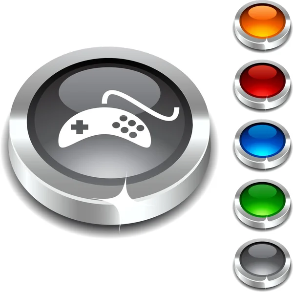 Gamepad 3d button. — Stock Vector