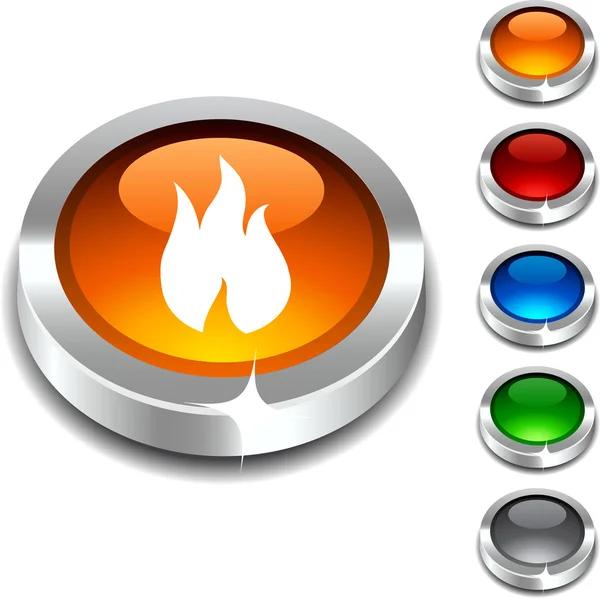 Fire 3d button. — Stock Vector