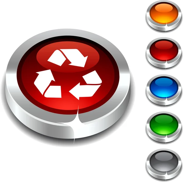 Recycle 3d button. — Stock Vector