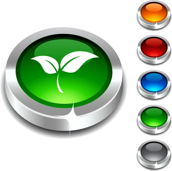 Ecology 3d button. — Stock Vector