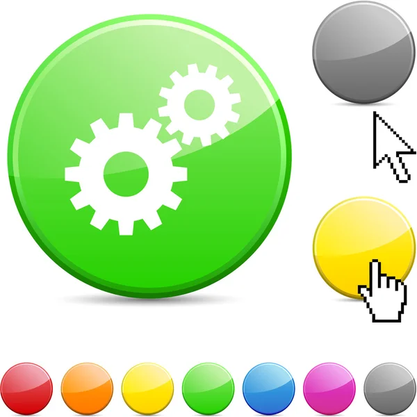 Settings glossy button. — Stock Vector