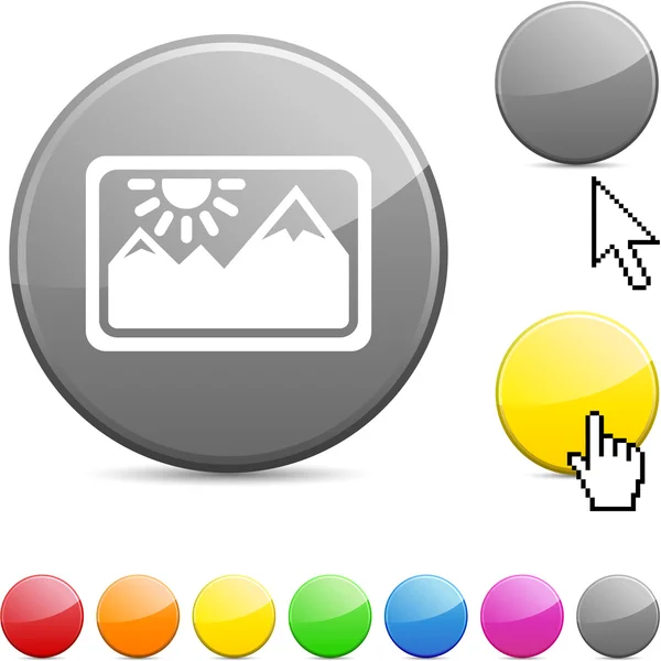 Picture glossy button. — Stock Vector