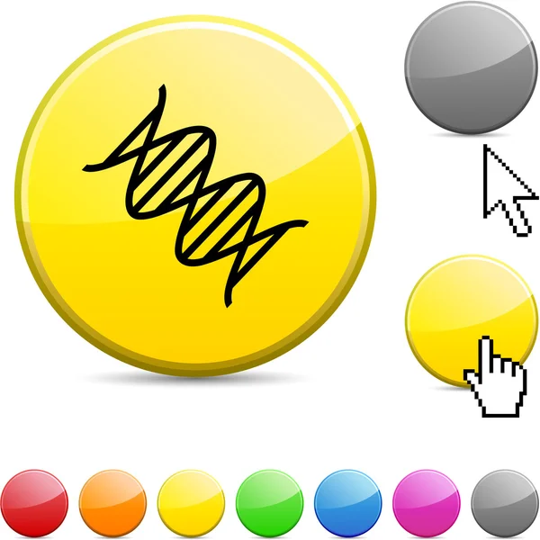 DNA glossy button. — Stock Vector