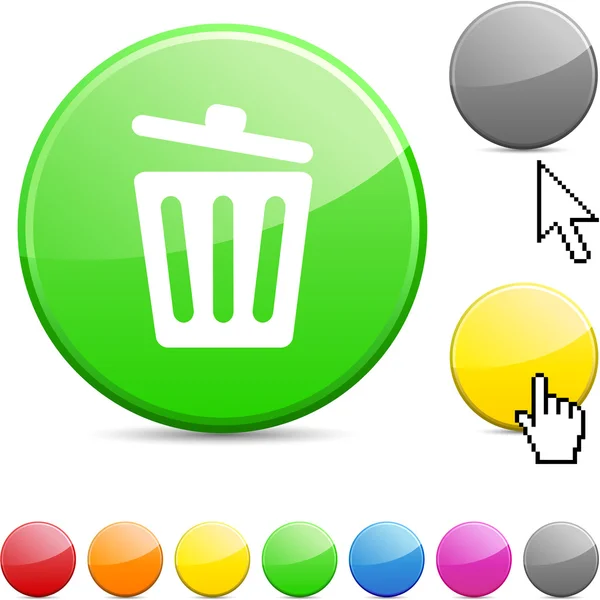 Γυαλιστερή κουμπί κάδο ανακύκλωσης. — Διανυσματικό Αρχείο