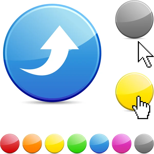 Upload glossy button. — Stock Vector