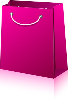 Magenta shopping bag. clipart