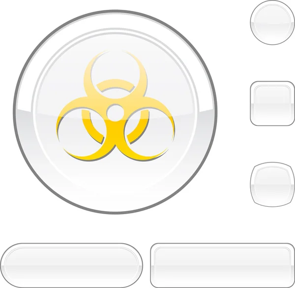 Bouton blanc virus . — Image vectorielle
