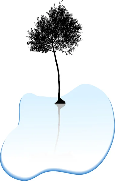 Silhouette d'arbre . — Image vectorielle