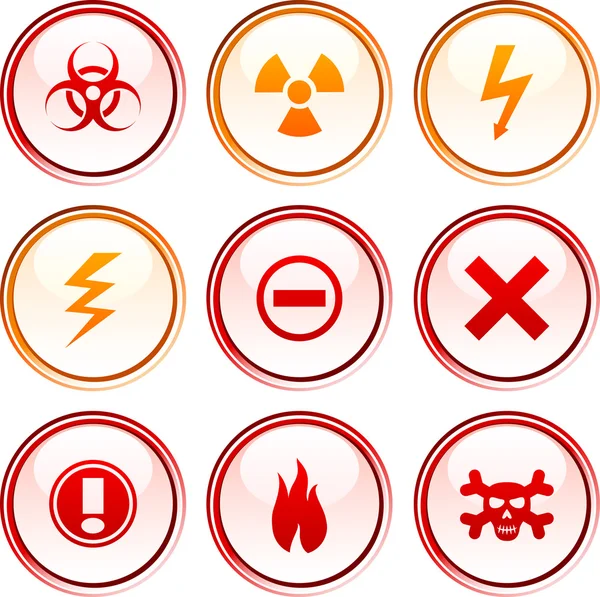Warning buttons. — Stock Vector