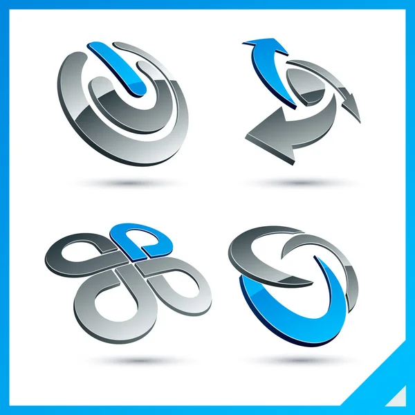 Blue 3d signes de l'entreprise . — Image vectorielle