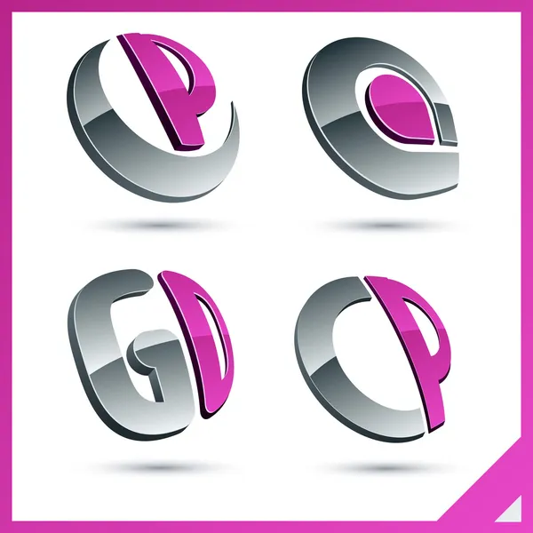 Pink company signs. — Stock Vector