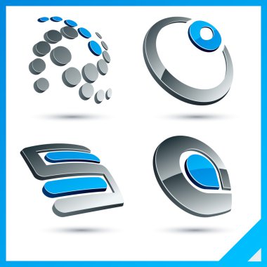 Blue 3d company signs. clipart