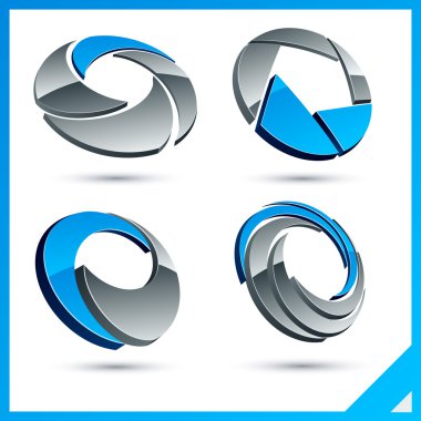 Blue 3d company signs. clipart