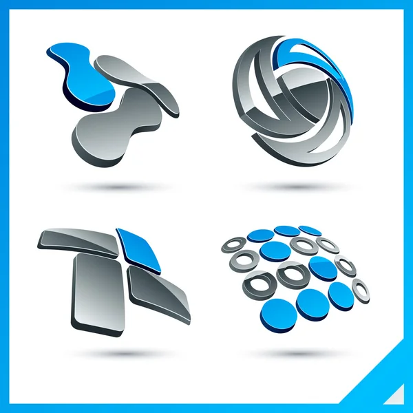 Blue 3d signes de l'entreprise . — Image vectorielle