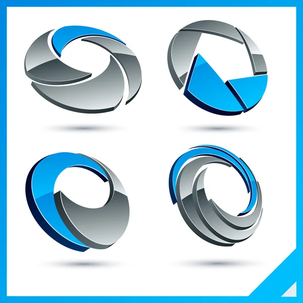 Azul 3d signos de la empresa . — Vector de stock
