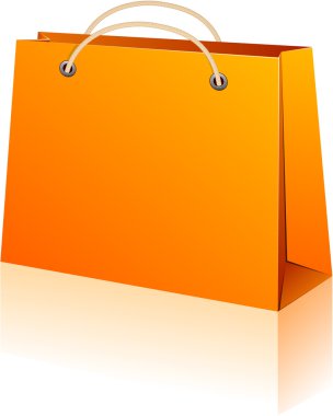 Orange shopping bag. clipart