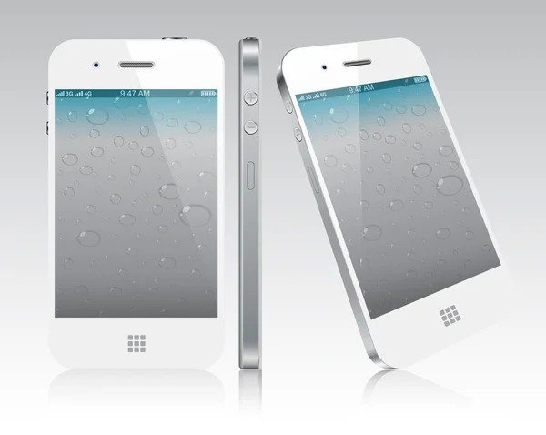 Концепція сенсорного екрану білого смартфона . — стоковий вектор