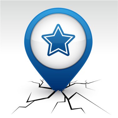 Star blue icon in crack. clipart