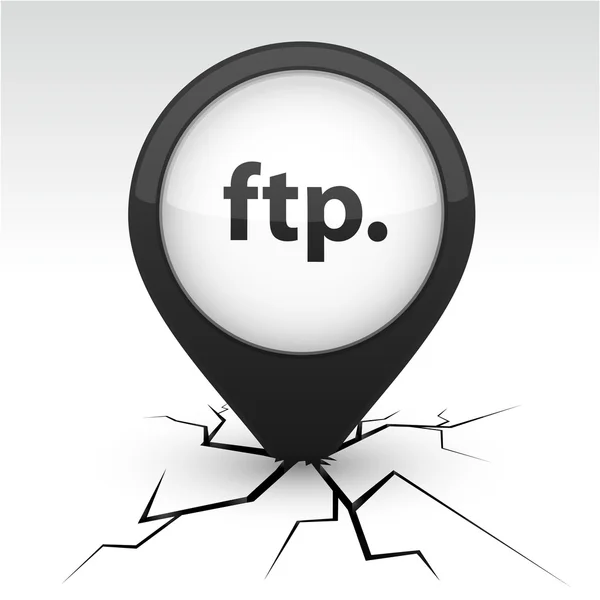 FTP black icon in crack. — Stock Vector
