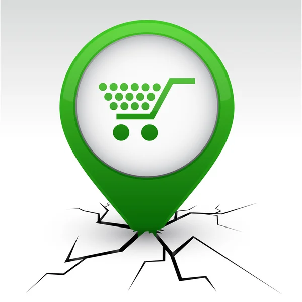 stock vector Shopping green icon in crack.