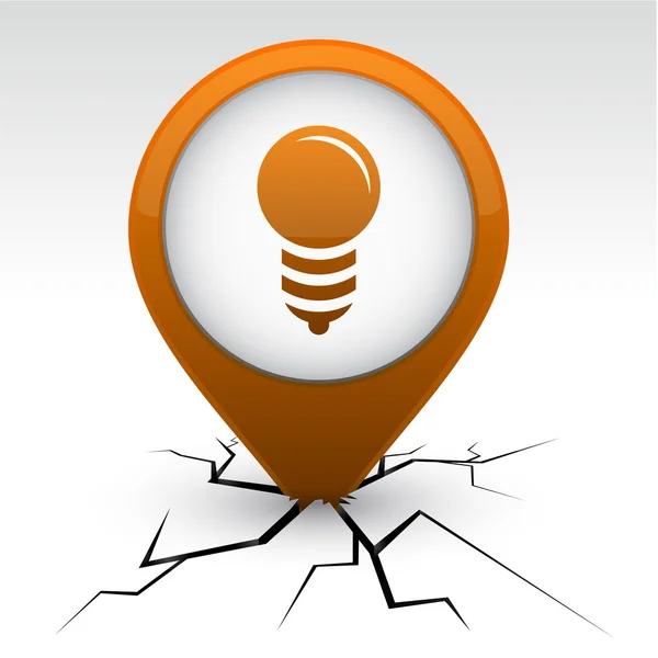Bulb orange icon in crack. — Stock Vector