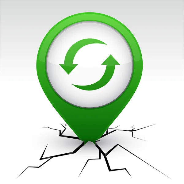 Atualizar ícone verde em crack . —  Vetores de Stock