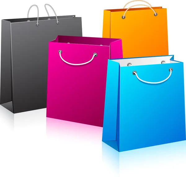 Zestaw kolor torby na zakupy. — Wektor stockowy