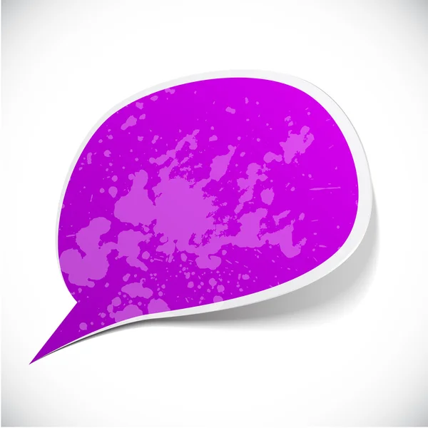 Purple grunge speech label design. — Stock Vector