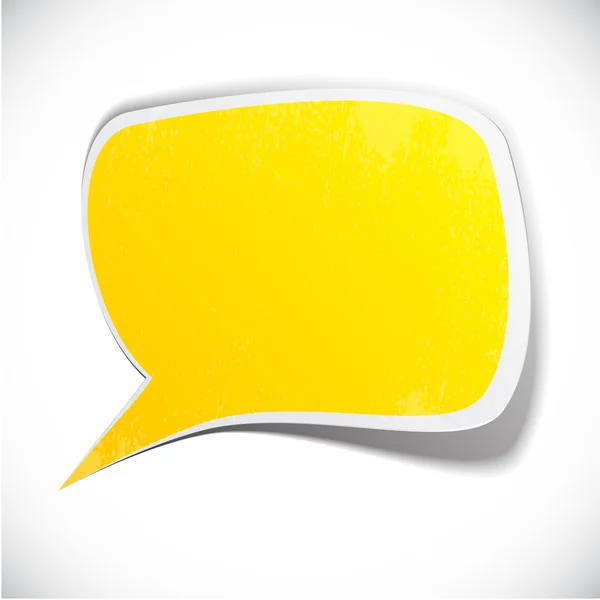 การออกแบบฉลากการพูดสีเหลือง grunge . — ภาพเวกเตอร์สต็อก